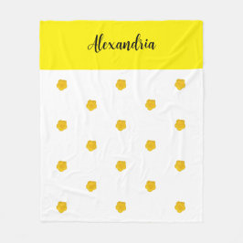 Cobertor De Velo Golden Yellow Wildflower Photo Name Monogram