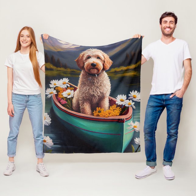 Cobertor De Velo Goldendoodle em um remo: Uma aventura cêntrica (In Situ)