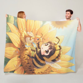 Cobertor De Velo Goldene Hummel im Blütentanz.7