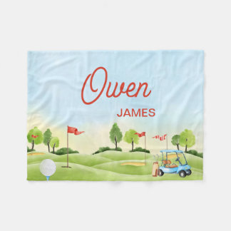 Cobertor De Velo Golf Blanket, Golf Nursery Blanket, Personalizado