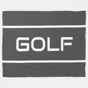 Cobertor De Velo GOLF Moderno com Listras de Texto Branco em Cinza 
