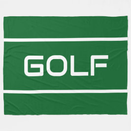 Cobertor De Velo GOLF Moderno com Listras de Texto Branco no Verde 