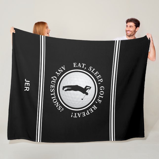 Cobertor De Velo Golfeiro Esportes Modernos Monograma Golf Pro Pret (In Situ)