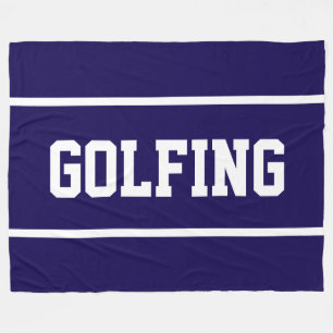 Cobertor De Velo GOLFING Atletismo Listras de Texto Brancas no Azul