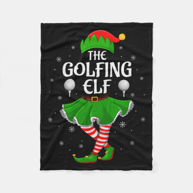 Cobertor De Velo Golfing Elf Christmas Family Girls Women Elf Squad (Frente)