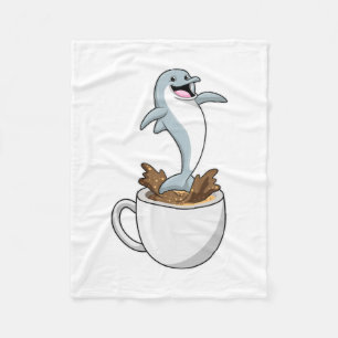 Cobertor De Velo Golfinho com Taça de Café