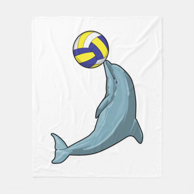 Cobertor De Velo Golfinho com voleibol (Frente)