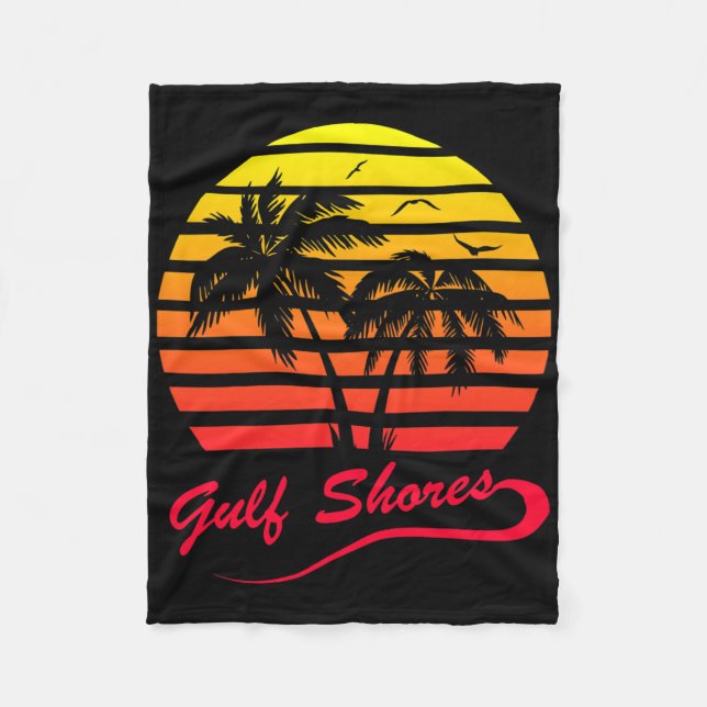 Cobertor De Velo Golfo Pérsico Albânia 80s Summer Beach Palm Tree S (Frente)