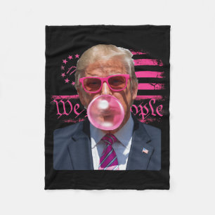Cobertor De Velo Goma de Mascar Rosa Engraçada Donald Trump 4 de Ju