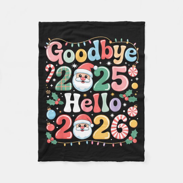 Cobertor De Velo Goodbye 2025 Hello 2026 Christmas New Year Gift  (Frente)