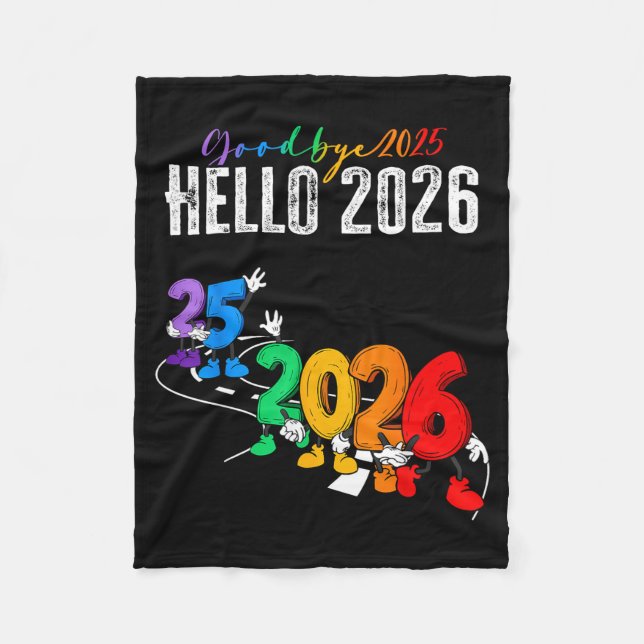 Cobertor De Velo Goodbye 2025 Hello 2026 Funny Cartoon New Year Boy (Frente)