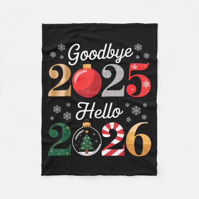 Cobertor De Velo Goodbye 2025 Hello 2026 Happy New Year's Eve Chris (Frente)