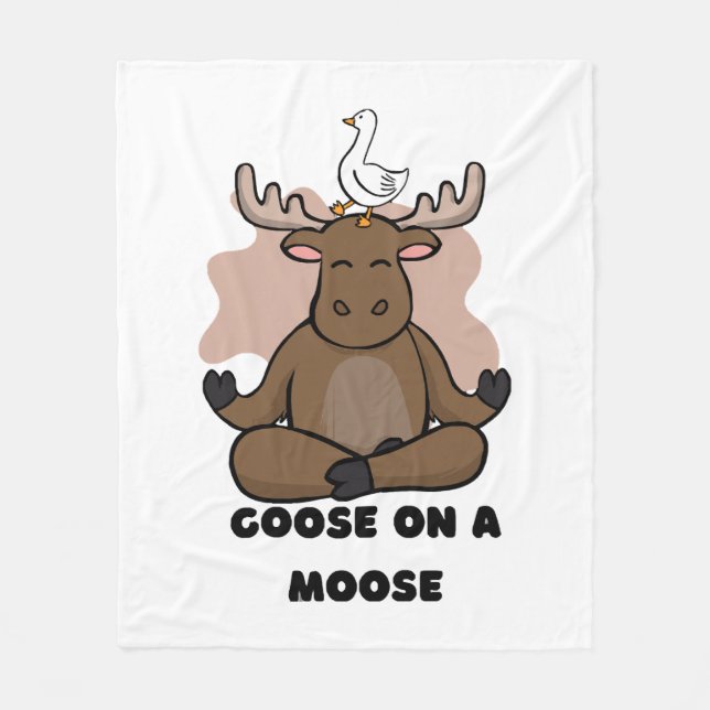Cobertor De Velo Goose em um Animal Moose Engraçado (Frente)