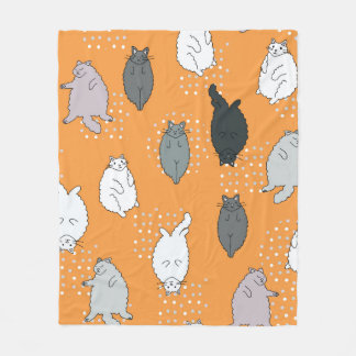 Cobertor De Velo GORDURA, felinos fofos estão deitados nas costas. 