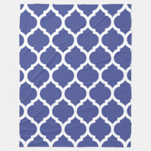 Cobertor De Velo Gorgeous Cobalt Blue Quatrefoil Padrão de Marrocos
