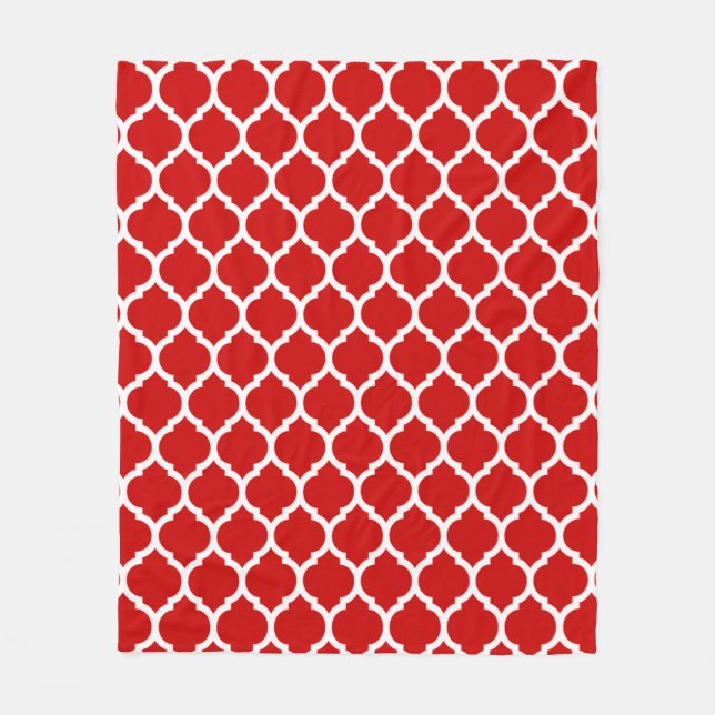 Cobertor De Velo Gorgeous Red and White Quatrefoil Standard (Frente)