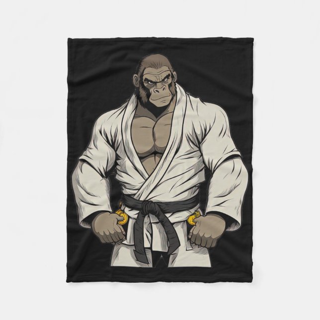 Cobertor De Velo Gorilla In Keikogi - Karateka Japonês (Frente)