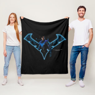 Cobertor De Velo Gotham Knights Nightwing in Logo