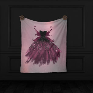 Cobertor De Velo Gothic Fairy Fuchsia Gown Magenta Rosa-Rosa-Boca
