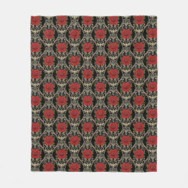 Cobertor De Velo Gothic Roses Pattern