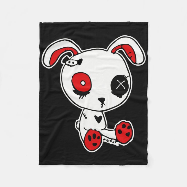 Cobertor De Velo Gótico Bunny Lazy Halloween Figurume Assustador Gó (Frente)