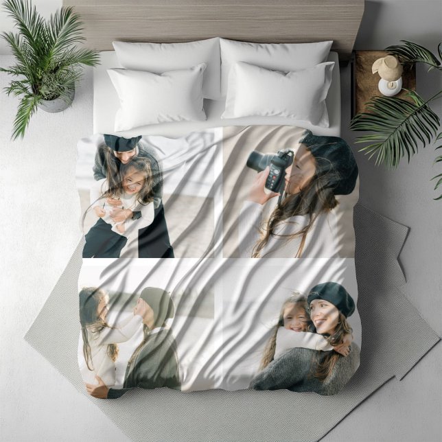 Cobertor De Velo Grade Simples de Quatro Folhetos de Foto Personali (Criador carregado)