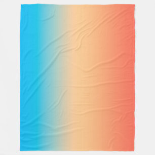 Cobertor De Velo Gradient ombre coral blush beige azul-claro, borra