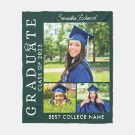 Cobertor De Velo Graduação 2023 Foto Colagem Verde Formando Keepsas