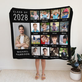 Cobertor De Velo Graduação Através Dos Anos 17 Foto Preto