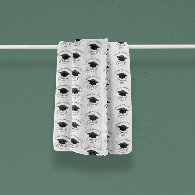 Cobertor De Velo Graduação branca escura mínima elegante moderna (Criador carregado)