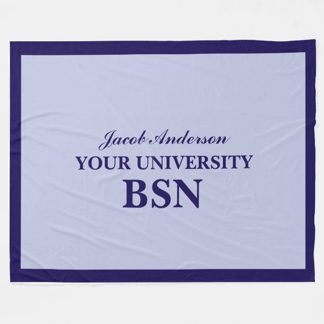 Cobertor De Velo Graduação BSN Nome Personalizado (Frente (Horizontal))