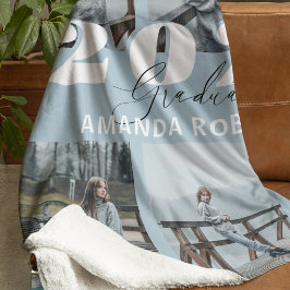 Cobertor De Velo Graduação de Foto Azul Moderno 6