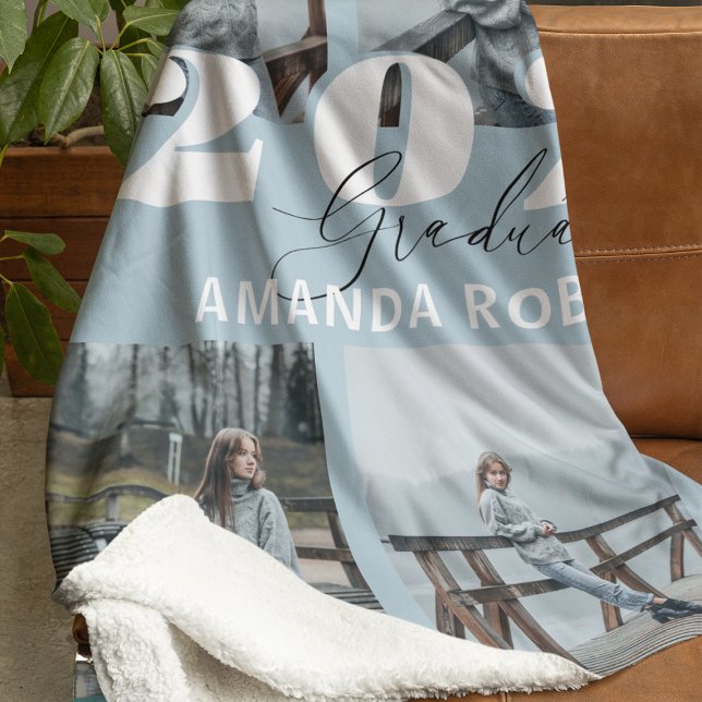 Cobertor De Velo Graduação de Foto Azul Moderno 6 (Criador carregado)