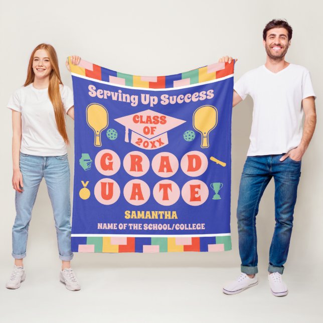 Cobertor De Velo Graduação Personalizada de Pickleball Retro (In Situ)