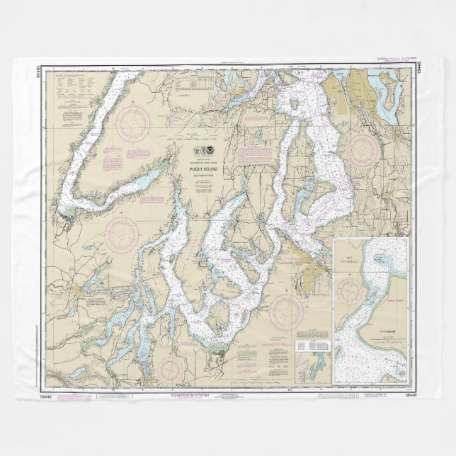Cobertor De Velo Gráfico 18448 da Parte Sul do Puget Sound (Frente (Horizontal))