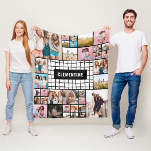 Cobertor De Velo Gráfico branco preto 34 na moda mínimo fotográfico