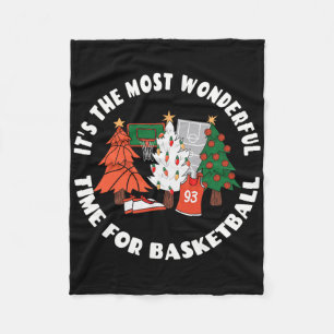 Cobertor De Velo Gráfico de Árvores de Natal de Basquete - Pl de Ba