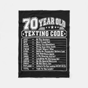 Cobertor De Velo Gráfico de código de texto de pessoa idosa de 70 a