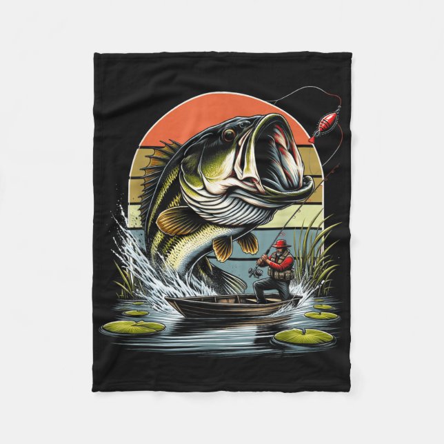Cobertor De Velo Gráfico de Pesca Peixe Boca Grande B (Frente)