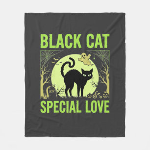 Cobertor De Velo Gráficos de Amor Especial do Gato Preto no Hallowe