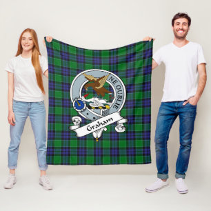Cobertor De Velo Graham da Crachá Menteith Clan Tartan Xadrez