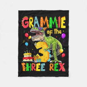 Cobertor De Velo Gramímio Do Dinossauro Rex aniversário de 3 anos