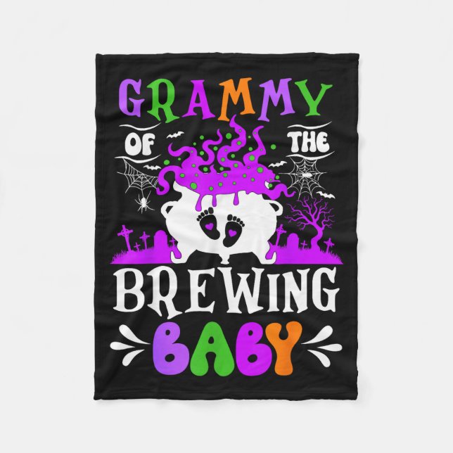 Cobertor De Velo Grammy Of The Brewing Baby Grandma To Be Halloween (Frente)