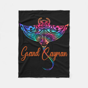 Cobertor De Velo Grand Cayman Islands 2025 Tribal Stingray Family V