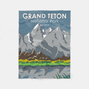 Cobertor De Velo Grand Teton National Park Wyoming Vintage