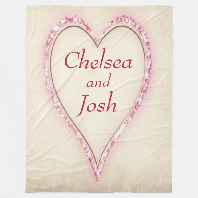 Cobertor De Velo Grande Amor Cardíaco Personalizado (Frente)