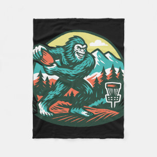 Cobertor De Velo Grande Disc Golfer Sasquatch Disc Golf Retro