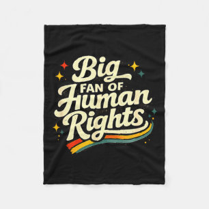 Cobertor De Velo Grande fã dos direitos humanos - camisa retro arco
