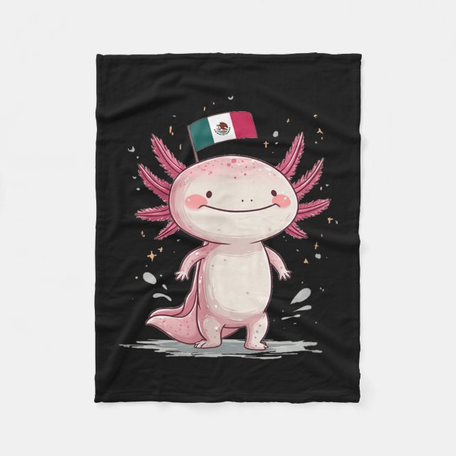 Cobertor De Velo Grande fantasia Axolotl sorridente (Frente)