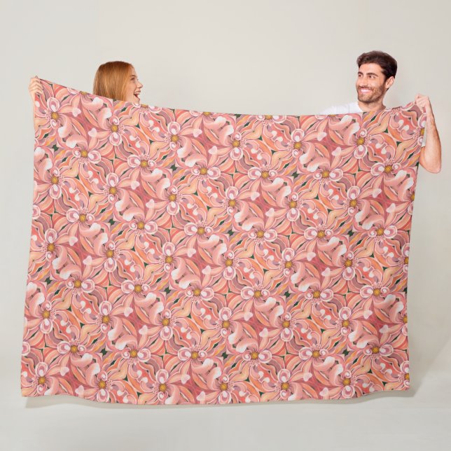 Cobertor De Velo Grande Folha Blanket Peach Dahlia (In Situ)